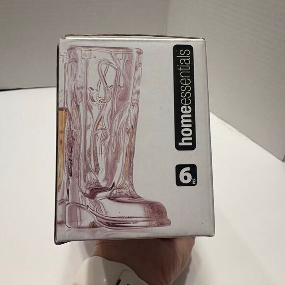 Home Essentials Shot Glasses Cowboy Boot Western .75 Oz Blush Pink Boot 6 Pc - Picture 5 of 5